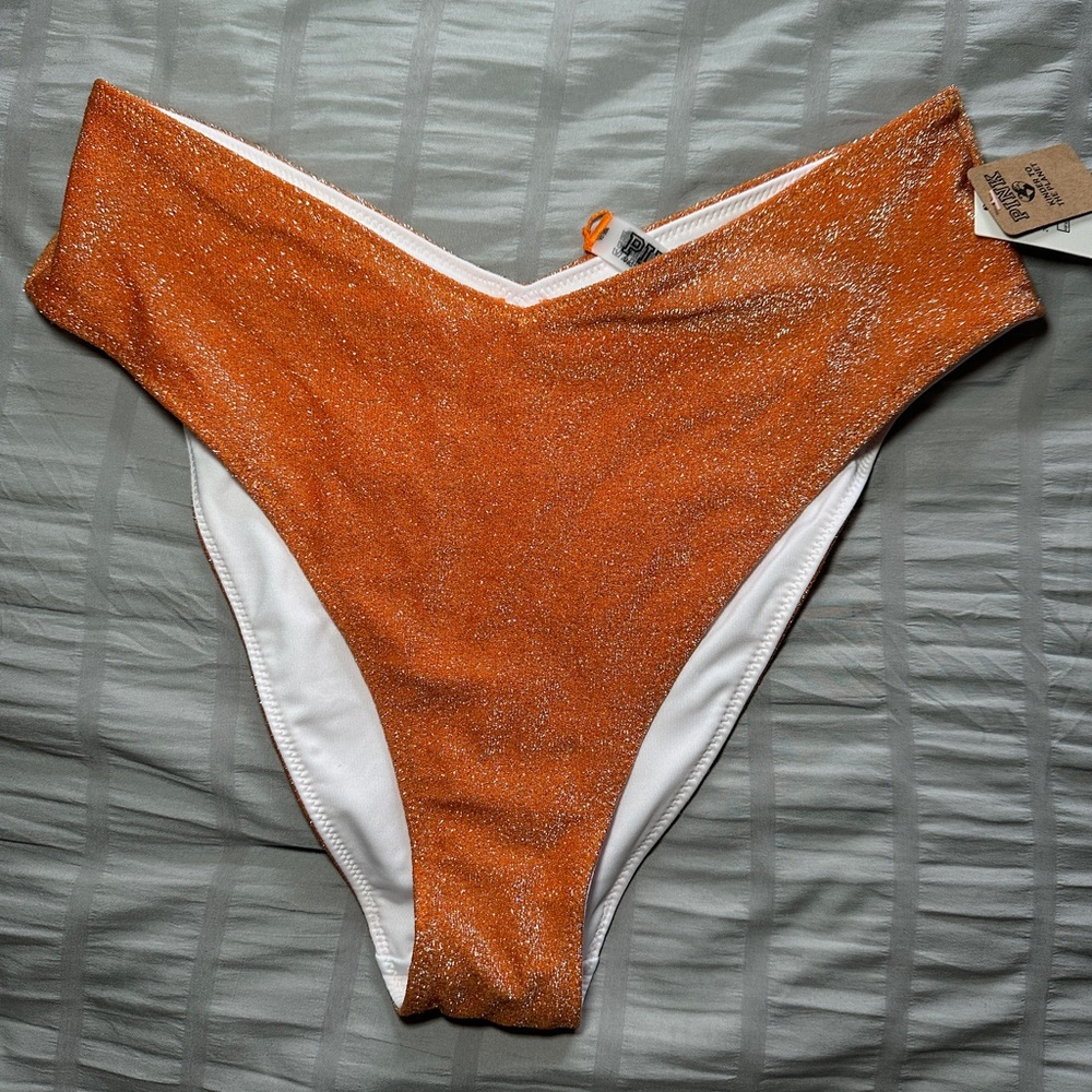 Shimmer high waisted bathing suit bottom